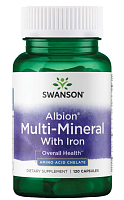 Albion Multi-Mineral With Iron (Хелатные мультиминералы с железом) 120 капсул (Swanson) СРОК ГОДНОСТИ 11/2024