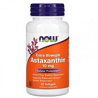 Astaxanthin (астаксантин) 10 мг 60 гелевых капсул (NOW) срок до 08/25