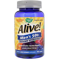 Nature's Way, Alive! Men's 50+ (мультивитаминов премиального качества для мужчин старше 50 лет) 75 жевательных таблеток (Nature's Way) Срок до 01/26