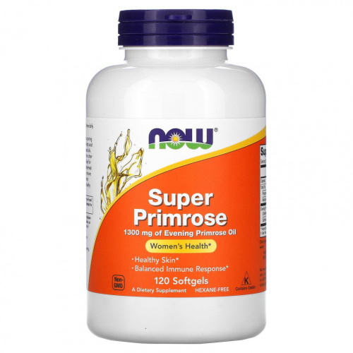 Super Primrose (масло примулы вечерней) 1300 мг 120 гелевых капсул (NOW) Super Primrose (масло примулы вечерней) 1300 мг 120 гелевых капсул (NOW)