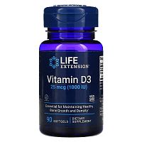 Vitamin D3 1000 IU 25 мкг 90 капсул (Life Extension)