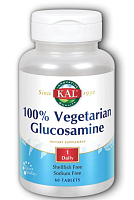 100% Vegetarian Glucosamine (100% вегетарианский глюкозамин) 60 таблеток (KAL)
