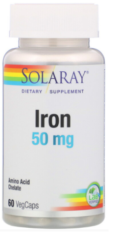 Iron (Железо) 50 мг 60 капсул (Solaray) Iron (Железо) 50 мг 60 капсул (Solaray)