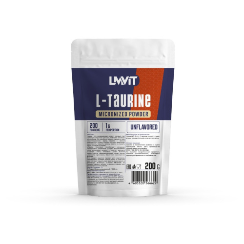 L-taurine (таурин) Micronized Powder (пакет) 200 гр (LMVIT) L-taurine (таурин) Micronized Powder (пакет) 200 гр (LMVIT)