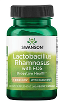 Lactobacillus Rhamnosus with Fos 5 Billion CFU (Лактобактерии рамнозус 5 млрд КОЕ) 60 вег капсул (Swanson)