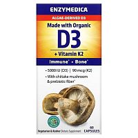 Vegan D3 + K2 60 капсул (Enzymedica)