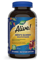 Alive! Men's Multi Gummy (комплекс мультивитаминов для мужчин) 130 жевательных таблеток ( Nature's Way) срок годности 02/2025