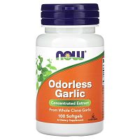 Odorless Garlic (Чеснок без запаха концентрированный экстракт) 100 гелевых капсул (NOW)