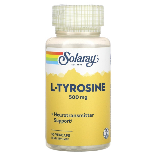 L-Tyrosine (L-тирозин) 500 мг 50 вег капсул (Solaray) L-Tyrosine (L-тирозин) 500 мг 50 вег капсул (Solaray)