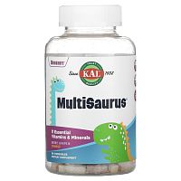 Dinosaurs MultiSaurus (Детские поливитамины) ягоды, виноград и апельсин 90 жевательных таблеток (KAL)