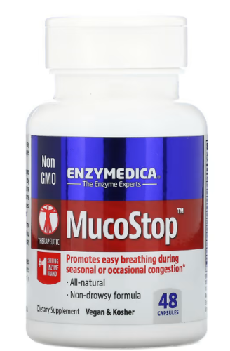MucoStop (Способствует легкому дыханию) 48 капсул (Enzymedica) MucoStop (Способствует легкому дыханию) 48 капсул (Enzymedica)